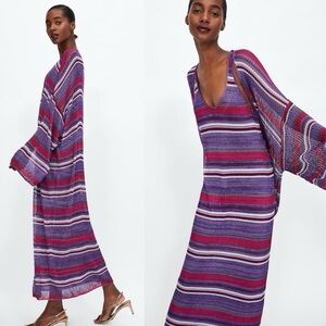 NWOT Zara knit striped kimono
